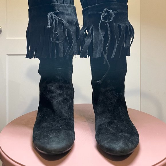 NINE WEST suede boot tall black - Picture 3 of 7